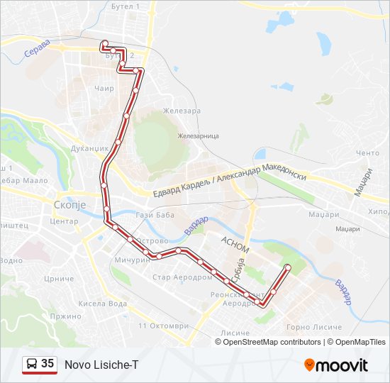 35 bus Line Map