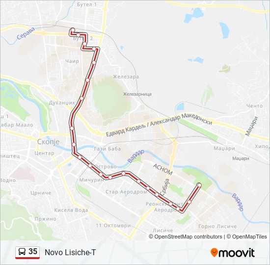 35 Bus Line Map