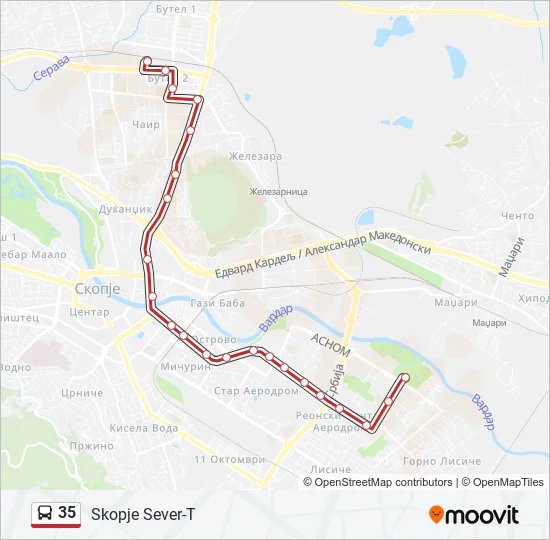 35 Bus Line Map