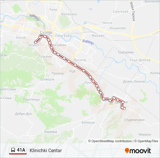 41A Bus Line Map