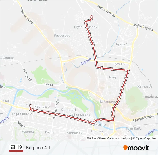 19 Bus Line Map