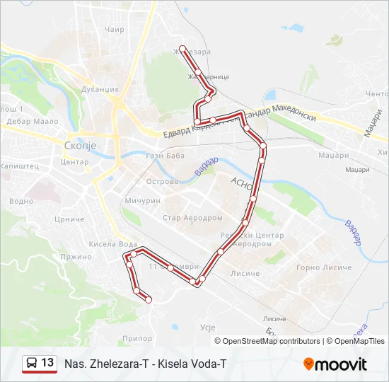 13 Bus Line Map