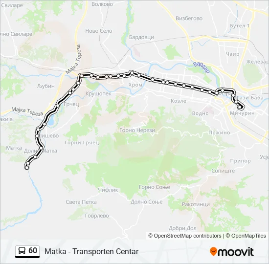60 Bus Line Map