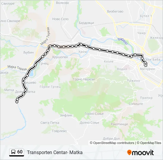 60 Bus Line Map