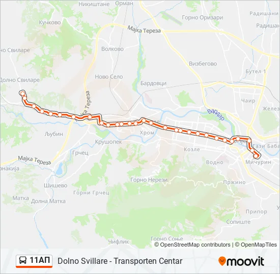 11AП Bus Line Map