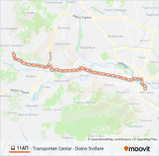 11AП Bus Line Map