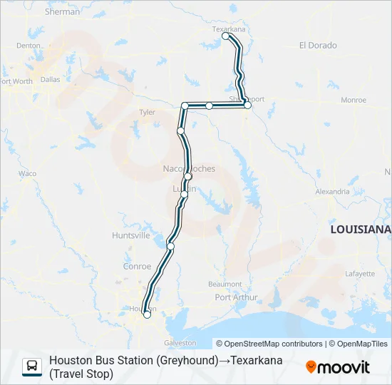 GREYHOUND US1152 Bus Line Map