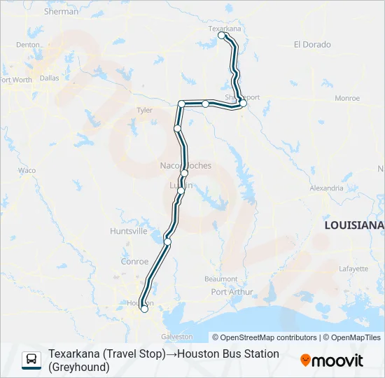 GREYHOUND US1152 Bus Line Map