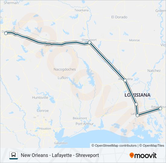 GREYHOUND US1170S Bus Line Map