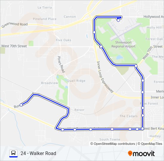 ROUTE 24 Bus Line Map