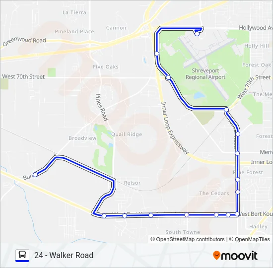 ROUTE 24 Bus Line Map