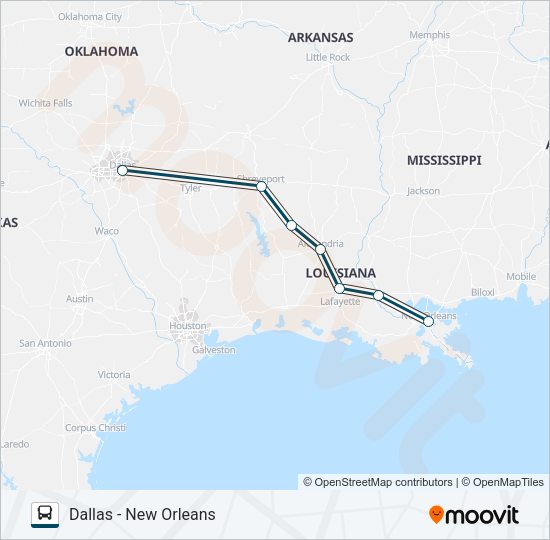 GREYHOUND 2221 Bus Line Map
