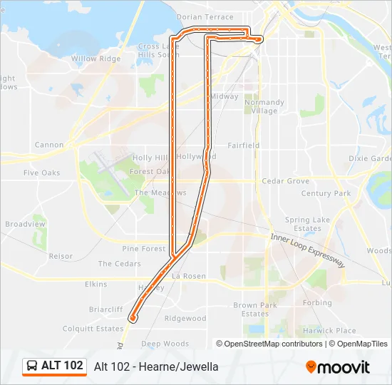 ALT 102 Bus Line Map