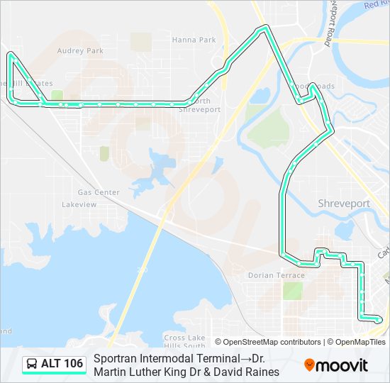 Mapa de ALT 106 de autobús