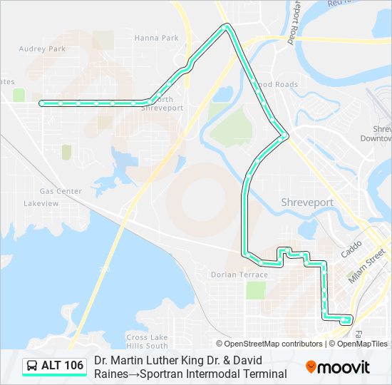 Mapa de ALT 106 de autobús