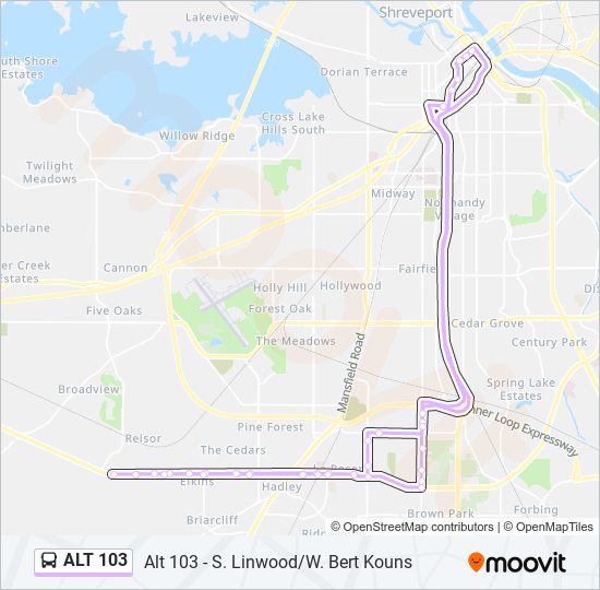 ALT 103 bus Line Map