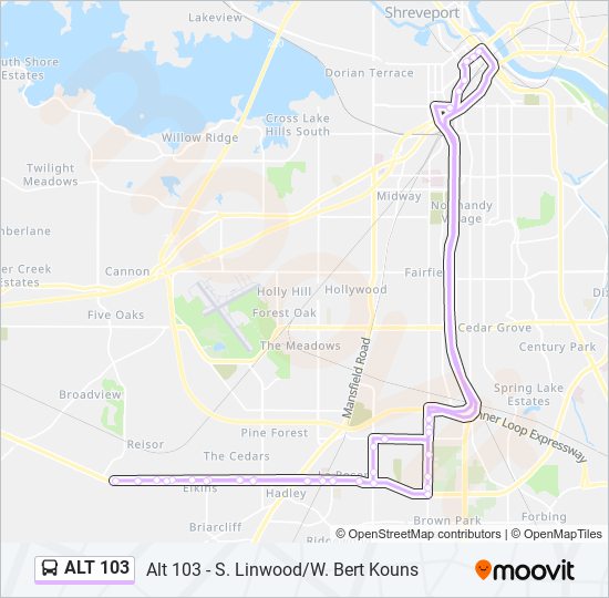 Mapa de ALT 103 de autobús