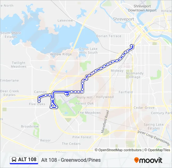 ALT 108 Bus Line Map
