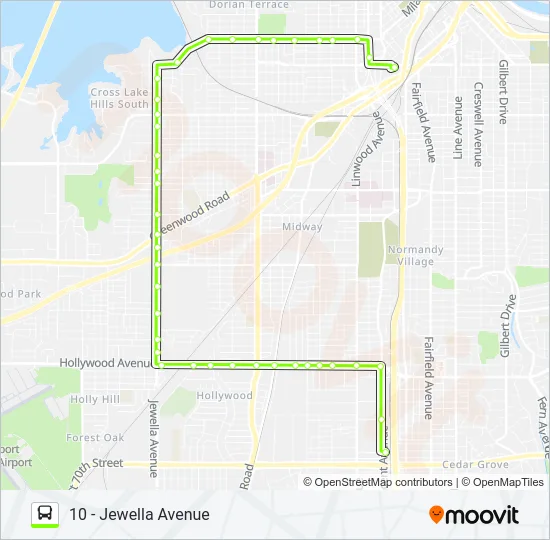 ROUTE 10 Bus Line Map