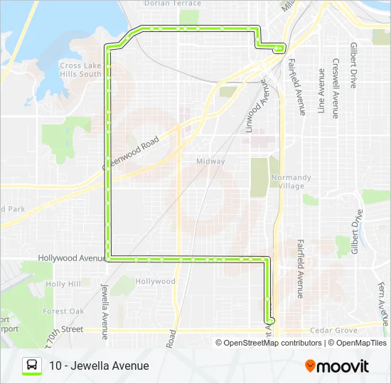 ROUTE 10 Bus Line Map