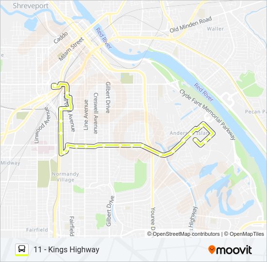 ROUTE 11 Bus Line Map