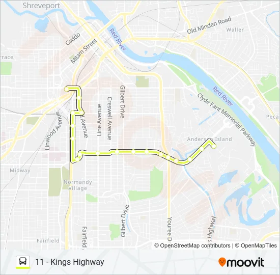 ROUTE 11 Bus Line Map