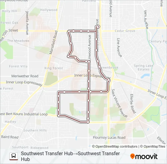 ROUTE 12 Bus Line Map
