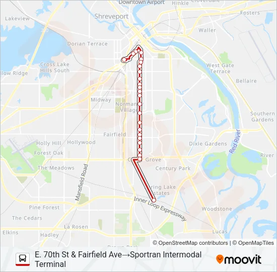 ROUTE 14 Bus Line Map
