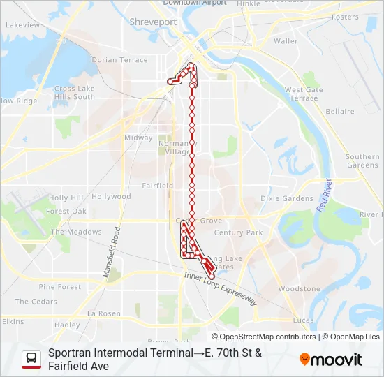 ROUTE 14 Bus Line Map