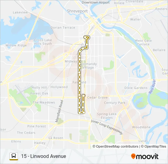 ROUTE 15 Bus Line Map