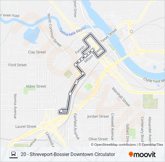 Mapa de ROUTE 20 de autobús