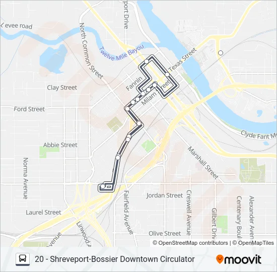 ROUTE 20 Bus Line Map