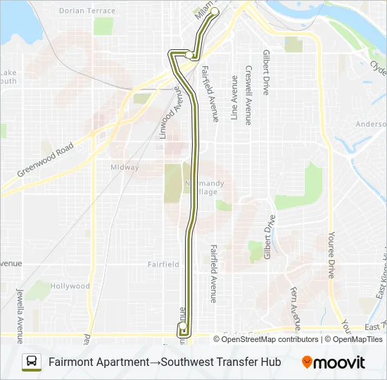 ROUTE 21 Bus Line Map