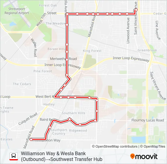 ROUTE 22 Bus Line Map
