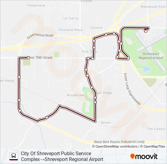 25 Route: Schedules, Stops & Maps - City Of Shreveport Public 