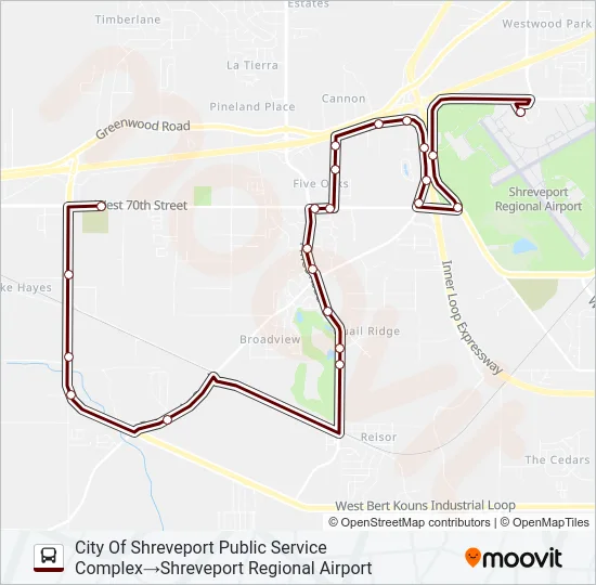 ROUTE 25 Bus Line Map