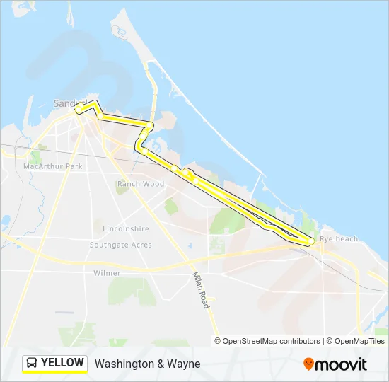 YELLOW Bus Line Map