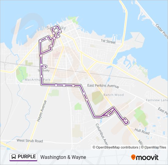 PURPLE Bus Line Map