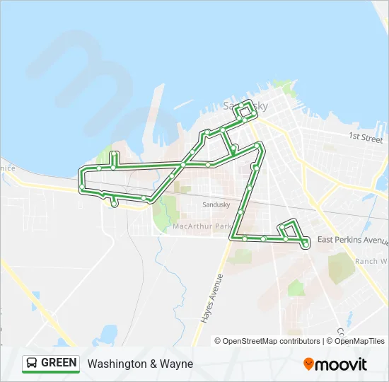 GREEN Bus Line Map