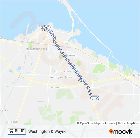 BLUE Bus Line Map