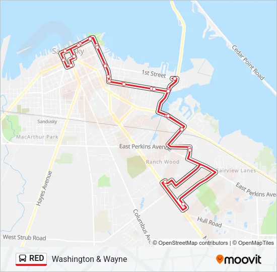 RED Bus Line Map