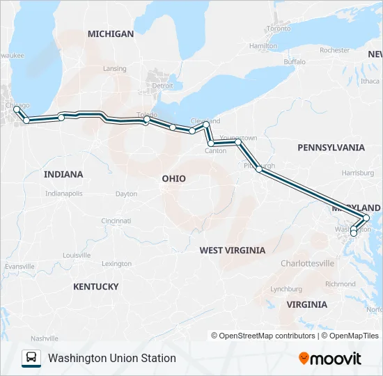 GREYHOUND US0164 Bus Line Map