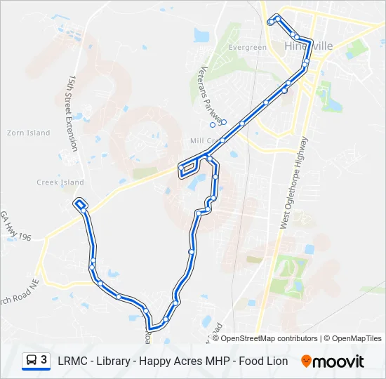3 Bus Line Map