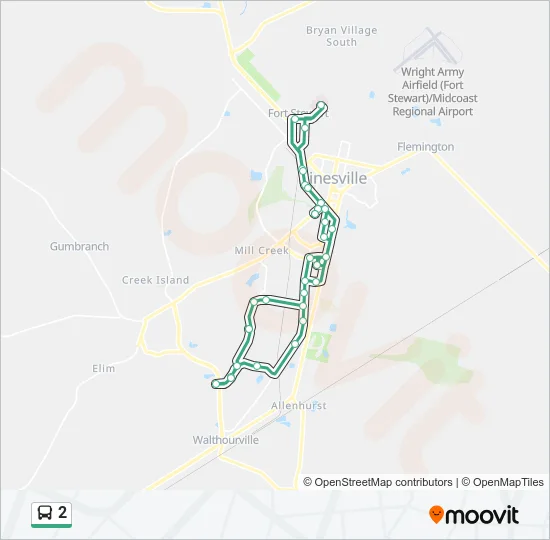 2 Bus Line Map