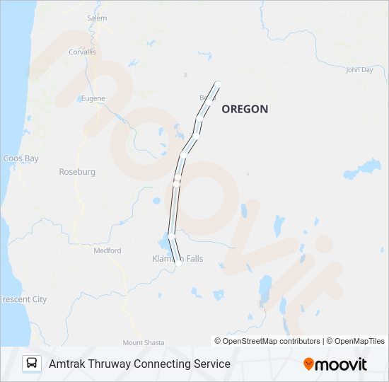 AMTRAK THRUWAY CONNECTING SERVICE  Line Map