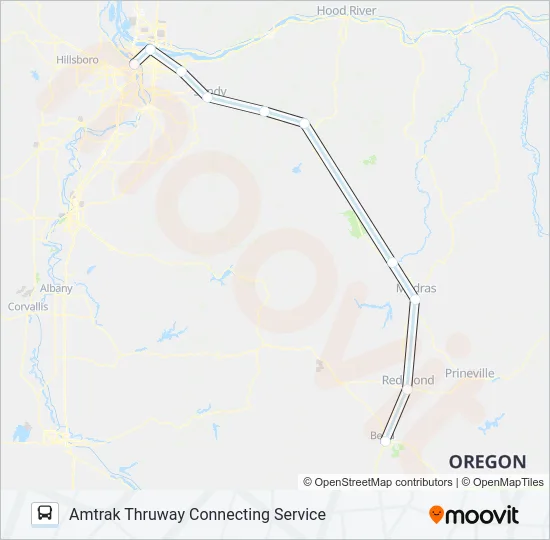 AMTRAK THRUWAY CONNECTING SERVICE Bus Line Map