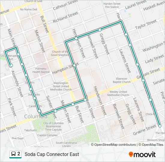 2 Bus Line Map