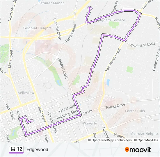 12 Bus Line Map