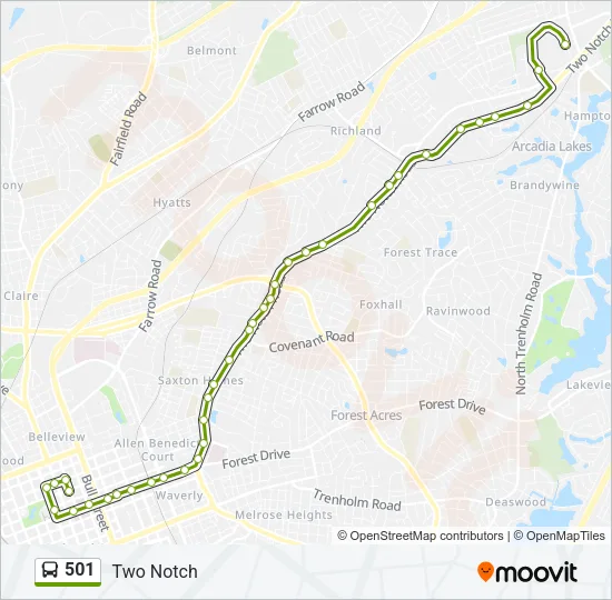 501 Bus Line Map