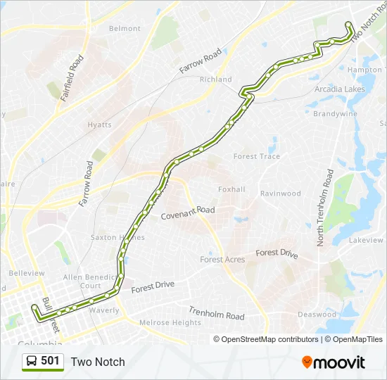 501 Bus Line Map